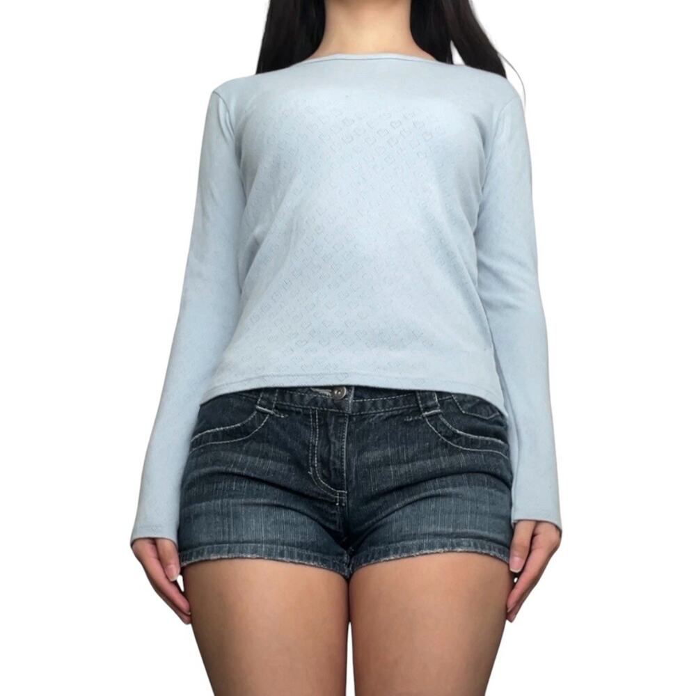 brandy melville heart thermal long sleeve top